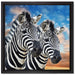 Zebra Pärchen auf Leinwandbild Quadratisch gerahmt Größe 40x40