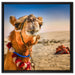 Lustiges Kamel in Wüste auf Leinwandbild Quadratisch gerahmt Größe 60x60
