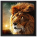Löwe Abstrakt Art auf Leinwandbild Quadratisch gerahmt Größe 40x40