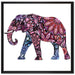 Elefant mit Ornamenten auf Leinwandbild Quadratisch gerahmt Größe 70x70