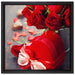 Rosen mit Herz auf Leinwandbild Quadratisch gerahmt Größe 40x40
