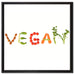 Vegan Gemüse auf Leinwandbild Quadratisch gerahmt Größe 60x60