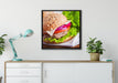 Köstlicher Hamburger auf Leinwandbild gerahmt Quadratisch verschiedene Größen im Wohnzimmer