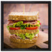 Doppeldecker Sandwich auf Leinwandbild Quadratisch gerahmt Größe 40x40