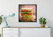 Doppeldecker Sandwich auf Leinwandbild gerahmt Quadratisch verschiedene Größen im Wohnzimmer