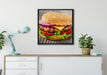 Leckerer Cheeseburger auf Leinwandbild gerahmt Quadratisch verschiedene Größen im Wohnzimmer