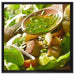 Kräuter Vinaigrette auf Leinwandbild Quadratisch gerahmt Größe 60x60
