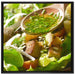 Kräuter Vinaigrette auf Leinwandbild Quadratisch gerahmt Größe 70x70