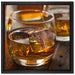Goldgelber Whiskey auf Leinwandbild Quadratisch gerahmt Größe 40x40