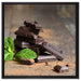 Schokoladenstücke auf Leinwandbild Quadratisch gerahmt Größe 60x60