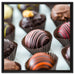 Süße Pralinen auf Leinwandbild Quadratisch gerahmt Größe 60x60