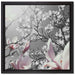 schöne Magnolie Blüten auf Leinwandbild Quadratisch gerahmt Größe 40x40