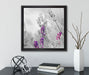 schöner Lavendel  auf Leinwandbild Quadratisch gerahmt mit Kirschblüten