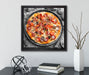 Pizza auf Pizzablech  auf Leinwandbild Quadratisch gerahmt mit Kirschblüten