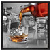 Whiskey im Whiskeyglas auf Leinwandbild Quadratisch gerahmt Größe 60x60