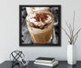 Cappuccino  auf Leinwandbild Quadratisch gerahmt mit Kirschblüten