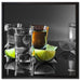 Tequila Shots mit Limetten auf Leinwandbild Quadratisch gerahmt Größe 60x60