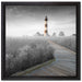 schöner Leuchtturm mit Steg auf Leinwandbild Quadratisch gerahmt Größe 40x40