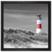 Leuchtturm in den Dünen auf Leinwandbild Quadratisch gerahmt Größe 40x40
