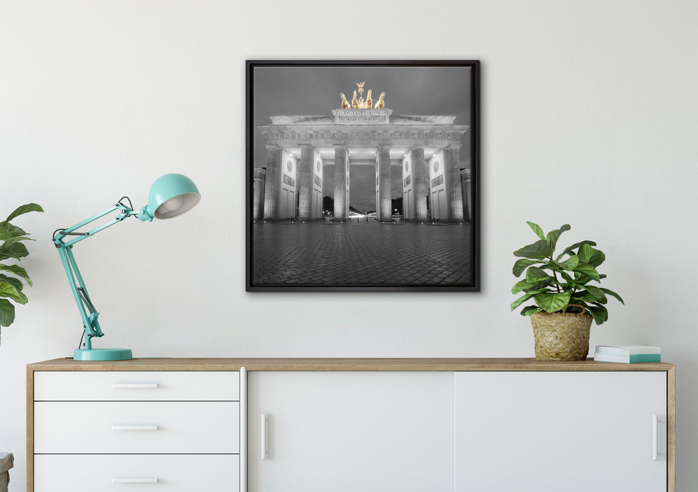 schönes Brandenburger Tor auf Leinwandbild gerahmt Quadratisch verschiedene Größen im Wohnzimmer