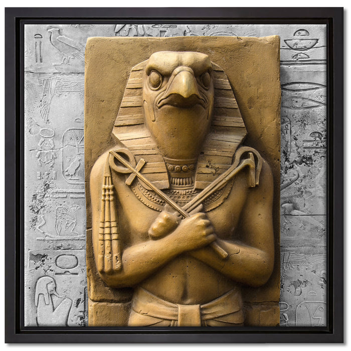 Horus der ägyptische Gott auf Leinwandbild Quadratisch gerahmt Größe 40x40