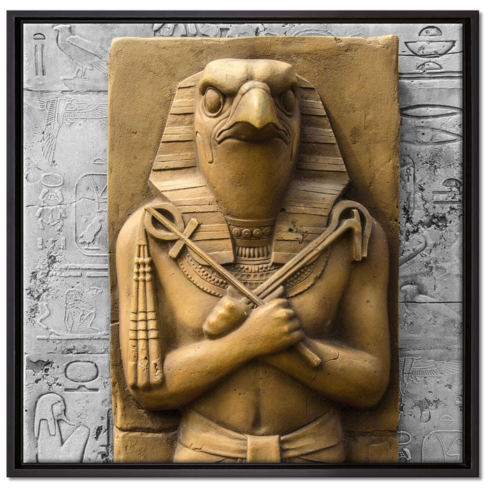 Horus der ägyptische Gott auf Leinwandbild Quadratisch gerahmt Größe 70x70