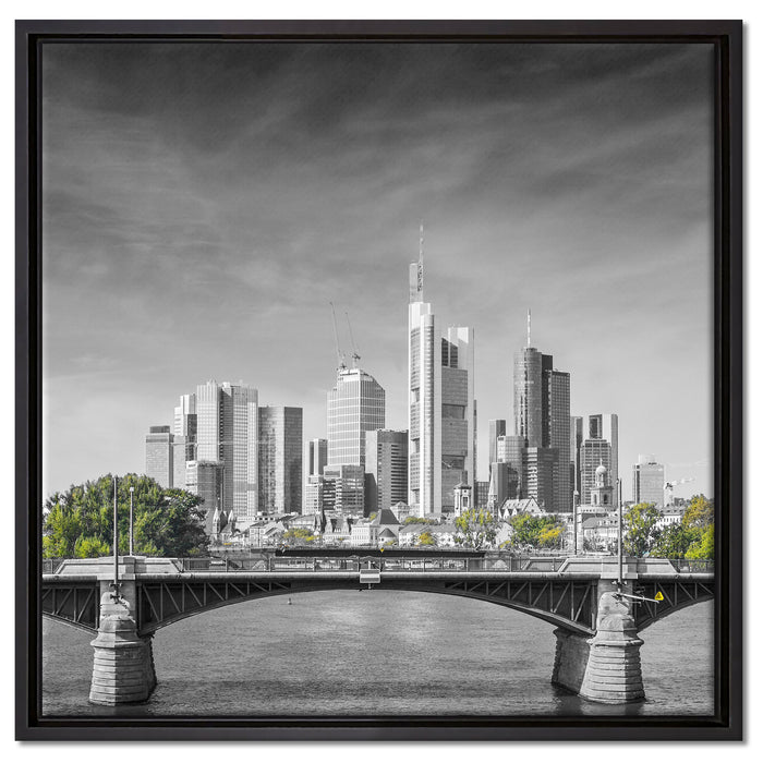 Skyline von Frankfurt am Main auf Leinwandbild Quadratisch gerahmt Größe 60x60