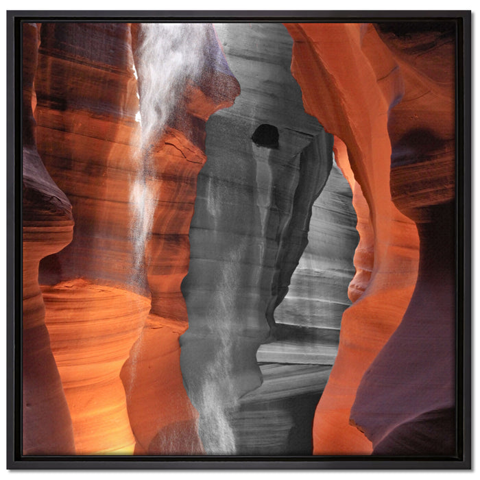prächtiger Antelope Canyon auf Leinwandbild Quadratisch gerahmt Größe 70x70