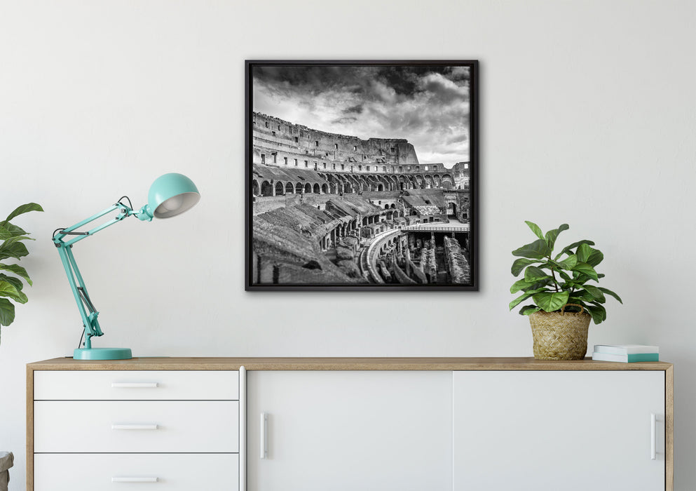 Kolosseum in Rom auf Leinwandbild gerahmt Quadratisch verschiedene Größen im Wohnzimmer