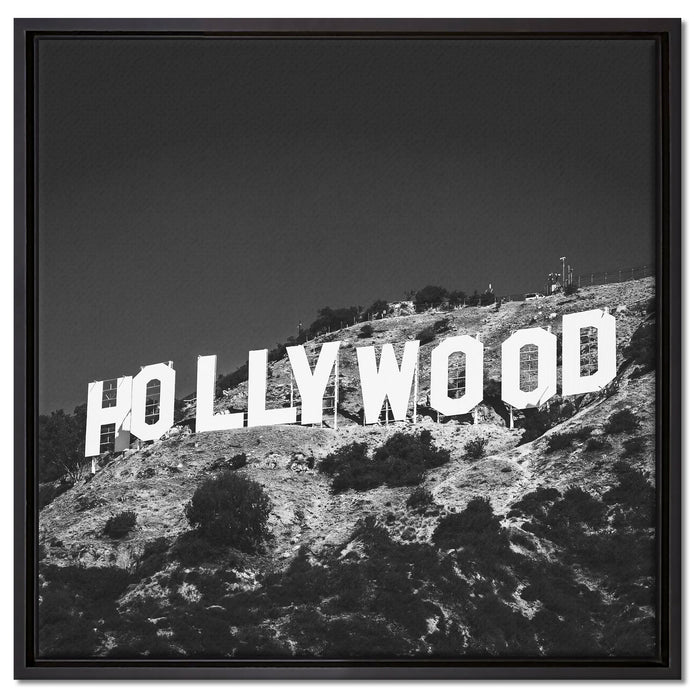 Wahrzeichen von Hollywood auf Leinwandbild Quadratisch gerahmt Größe 60x60