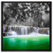 schöner Wasserfall im Dschungel auf Leinwandbild Quadratisch gerahmt Größe 60x60