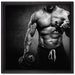 Trainierender Bodybuilder auf Leinwandbild Quadratisch gerahmt Größe 40x40