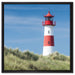 Leuchtturm hinter Dünen auf Leinwandbild Quadratisch gerahmt Größe 60x60