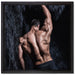 Muskulöser sexy Mann auf Leinwandbild Quadratisch gerahmt Größe 40x40