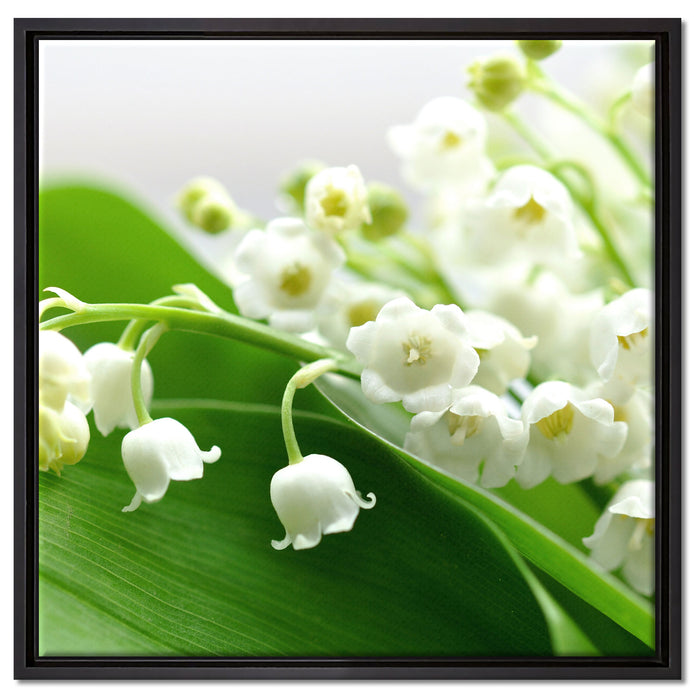 Maiglöckchen Ostern auf Leinwandbild Quadratisch gerahmt Größe 60x60