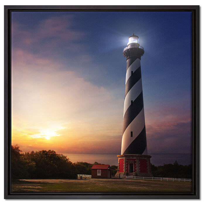Cape Hatteras Leuchtturm auf Leinwandbild Quadratisch gerahmt Größe 60x60