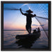 Fischer wirft sein Netz auf Leinwandbild Quadratisch gerahmt Größe 40x40