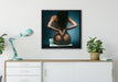 Nackte Frau auf Leinwandbild gerahmt Quadratisch verschiedene Größen im Wohnzimmer
