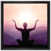 Yoga in den Bergen auf Leinwandbild Quadratisch gerahmt Größe 40x40