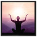 Yoga in den Bergen auf Leinwandbild Quadratisch gerahmt Größe 60x60