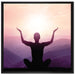 Yoga in den Bergen auf Leinwandbild Quadratisch gerahmt Größe 70x70