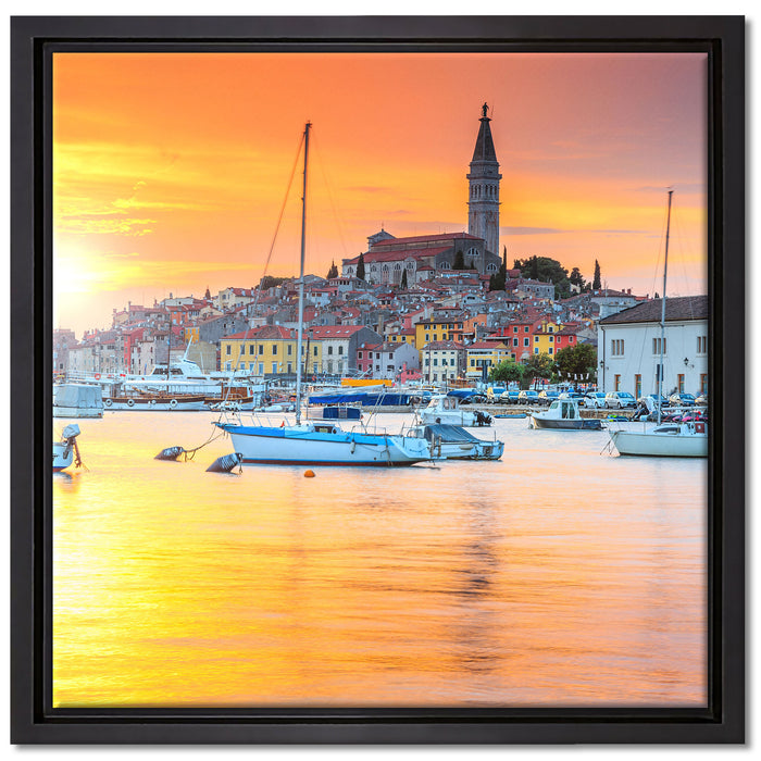 Kroatische Hafenstadt auf Leinwandbild Quadratisch gerahmt Größe 40x40