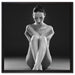 Nackte Frau macht Yoga auf Leinwandbild Quadratisch gerahmt Größe 60x60