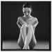 Nackte Frau macht Yoga auf Leinwandbild Quadratisch gerahmt Größe 70x70