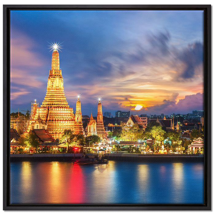 Tempel Bangkok Thailand auf Leinwandbild Quadratisch gerahmt Größe 70x70