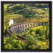 Eisenbahnviadukt in Schottland auf Leinwandbild Quadratisch gerahmt Größe 40x40