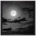 Leuchtender Mond am Nachthimmel auf Leinwandbild Quadratisch gerahmt Größe 40x40