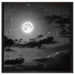 Leuchtender Mond am Nachthimmel auf Leinwandbild Quadratisch gerahmt Größe 60x60