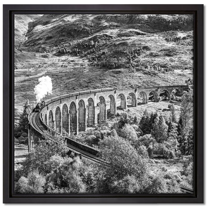 Eisenbahnviadukt in Schottland auf Leinwandbild Quadratisch gerahmt Größe 40x40