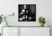 Erotisches Paar Kunst B&W auf Leinwandbild gerahmt Quadratisch verschiedene Größen im Wohnzimmer